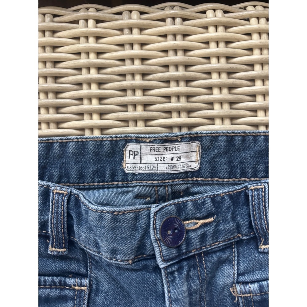 Free People Brette Cropped Wide Leg Jeans 28 boho flare leg retro flattering - Picture 5 of 8